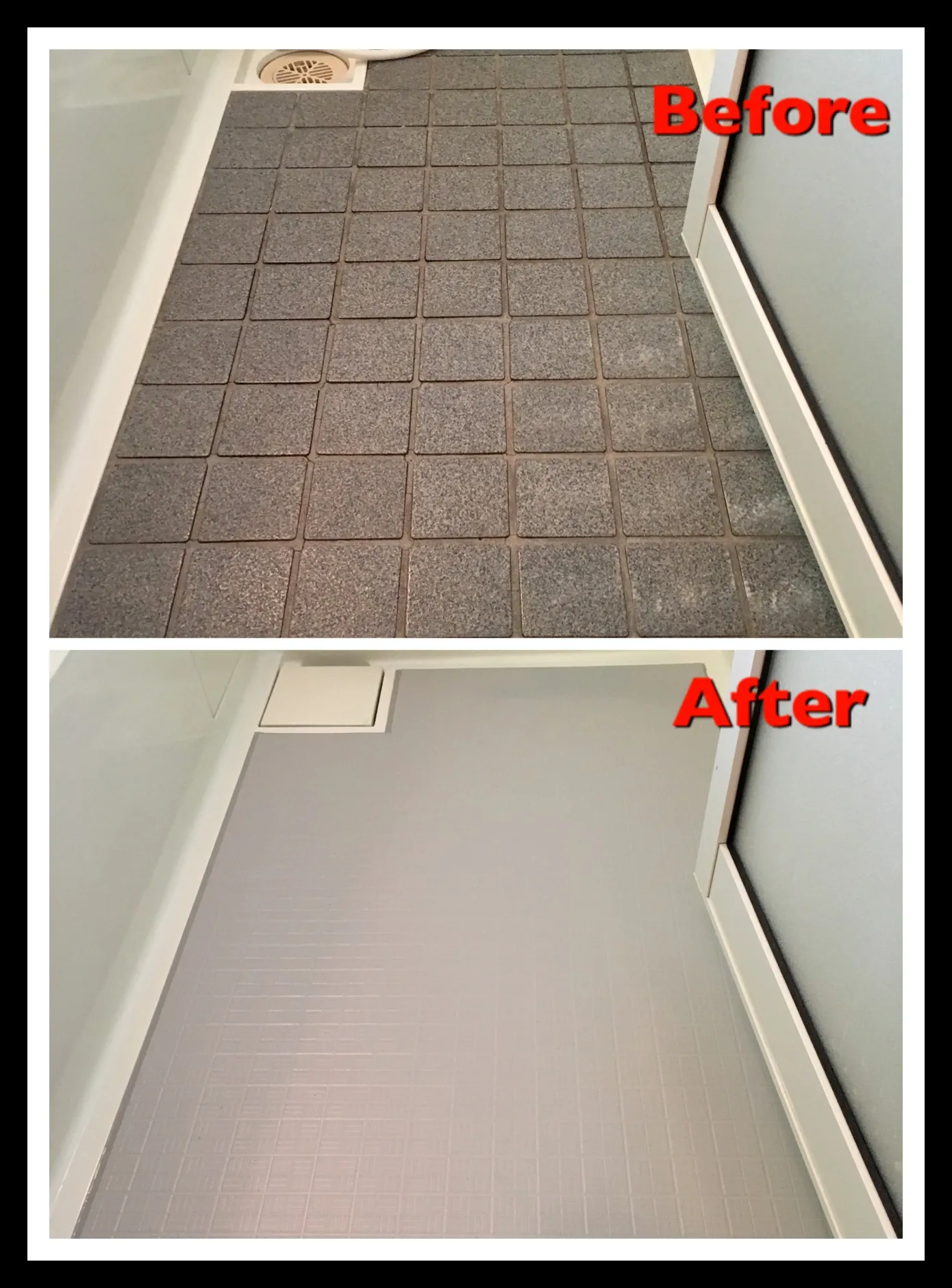 さいたま市 浴室床面へのシート貼り